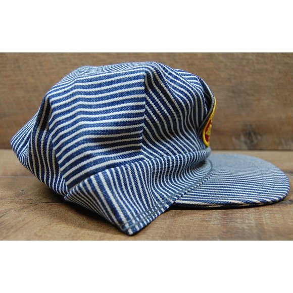 Vintage Strasburg Railroad Railway Hat Utility Cap Fitted 7 1/2 Made in USA - Picture 5 of 9